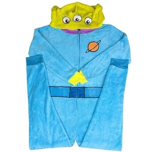 Toy Story Alien Onesie Pajama Zip Up Disney Pixar Blue Green S/CH